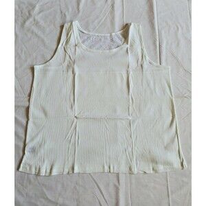Dreams Co. Tank Top Womens Size 3 X White Sleeveless Lace Ribbed on the back New